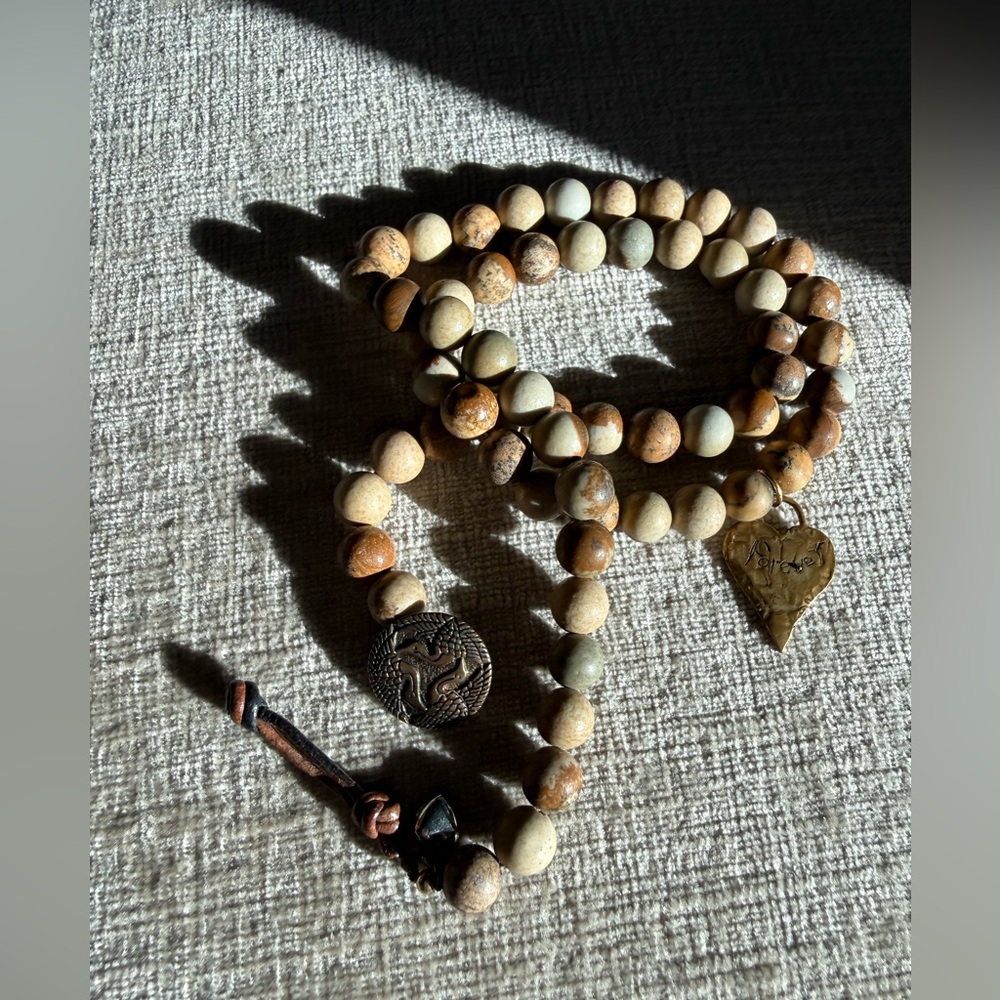 Natural Jasper Heart Charm Bracelet & Labradorite Wrap Bracelet ❤️